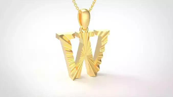 Model 442 Alphabets Necklace  The Letter W Necklace Wave
