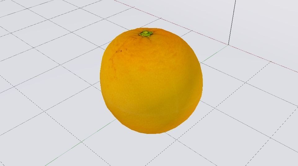Orange  Low-poly 3D model_4