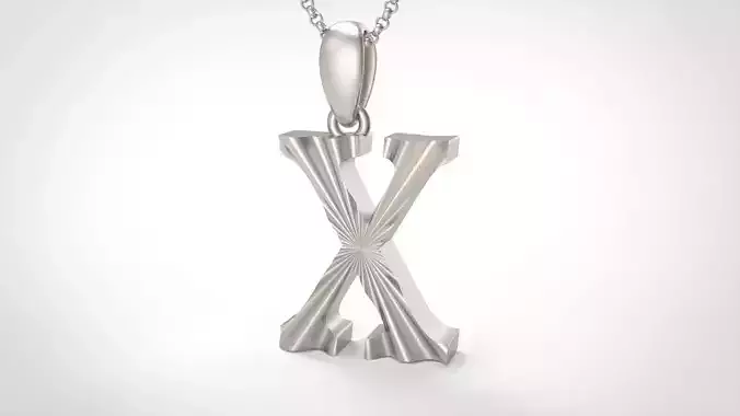 Model 443 Alphabets Necklace  The Letter X Necklace Wave