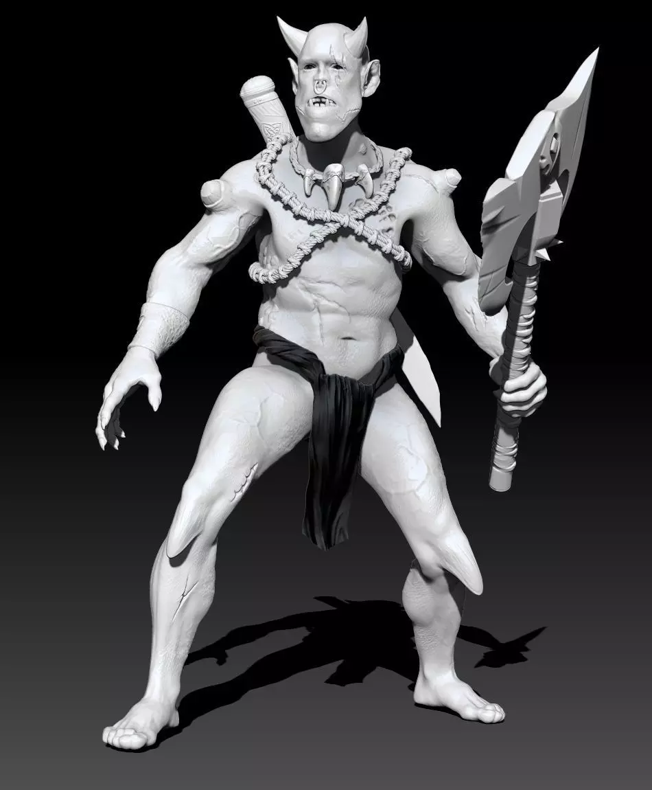 Orc  Fighter Zbrush Proyect 3D model_0