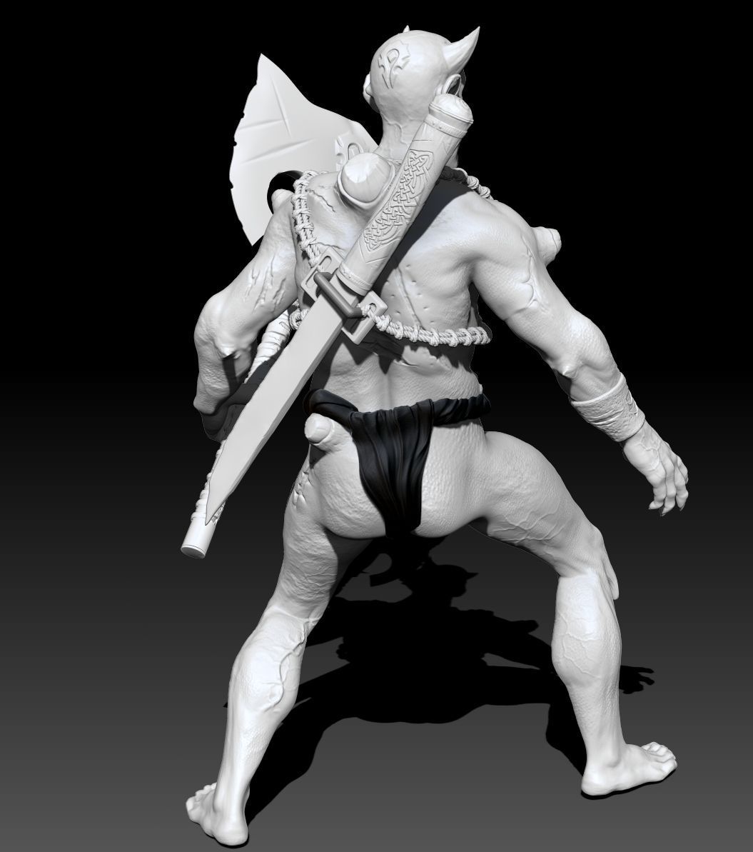Orc  Fighter Zbrush Proyect 3D model_3