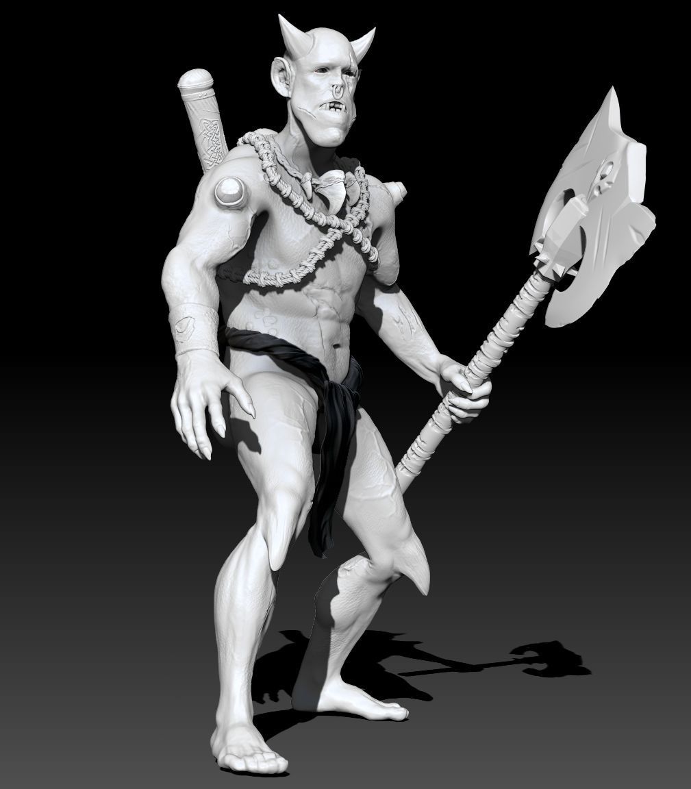 Orc  Fighter Zbrush Proyect 3D model_1