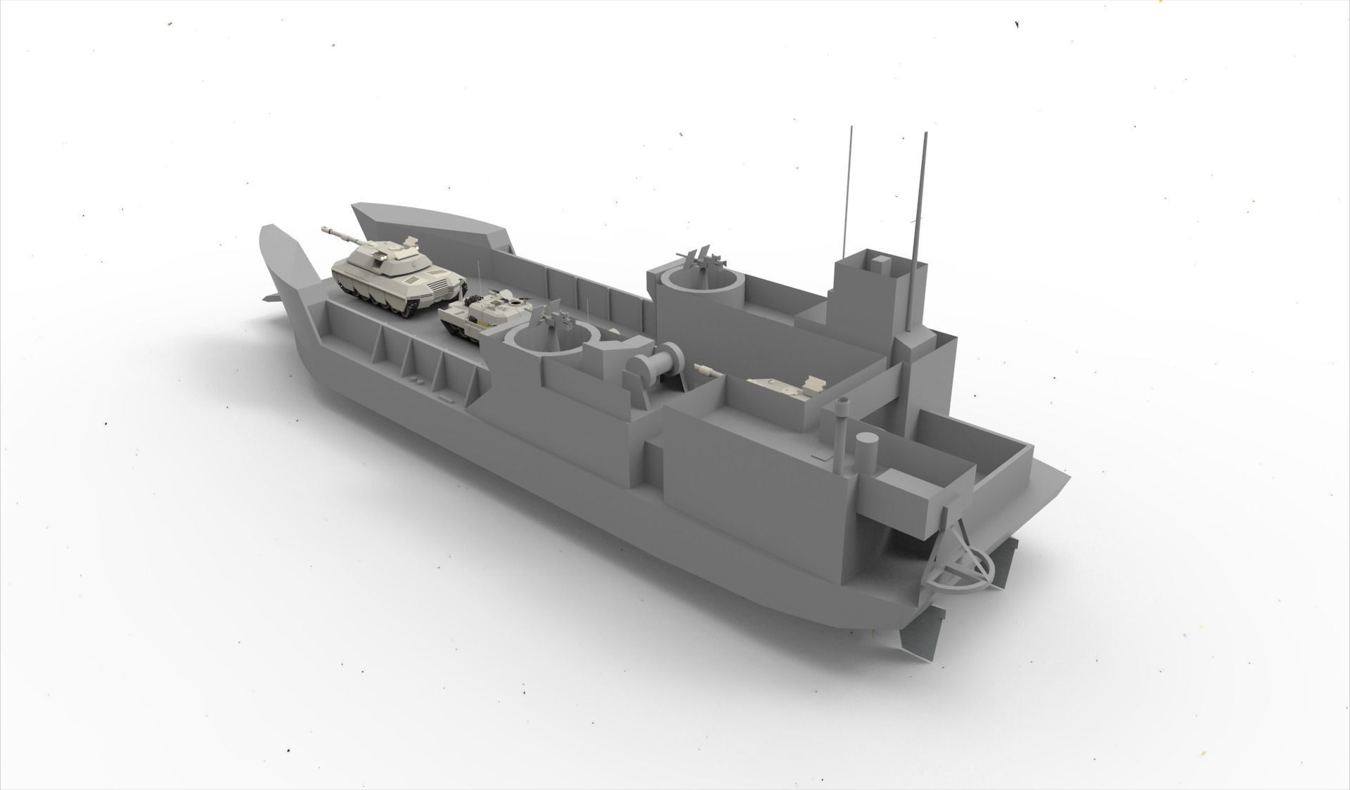 Landing Ship tank 3D model_8