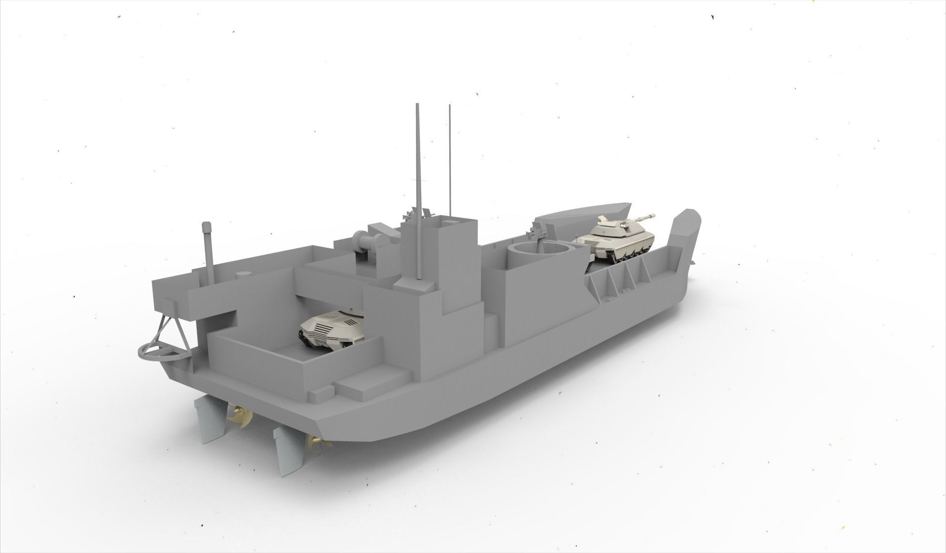Landing Ship tank 3D model_7