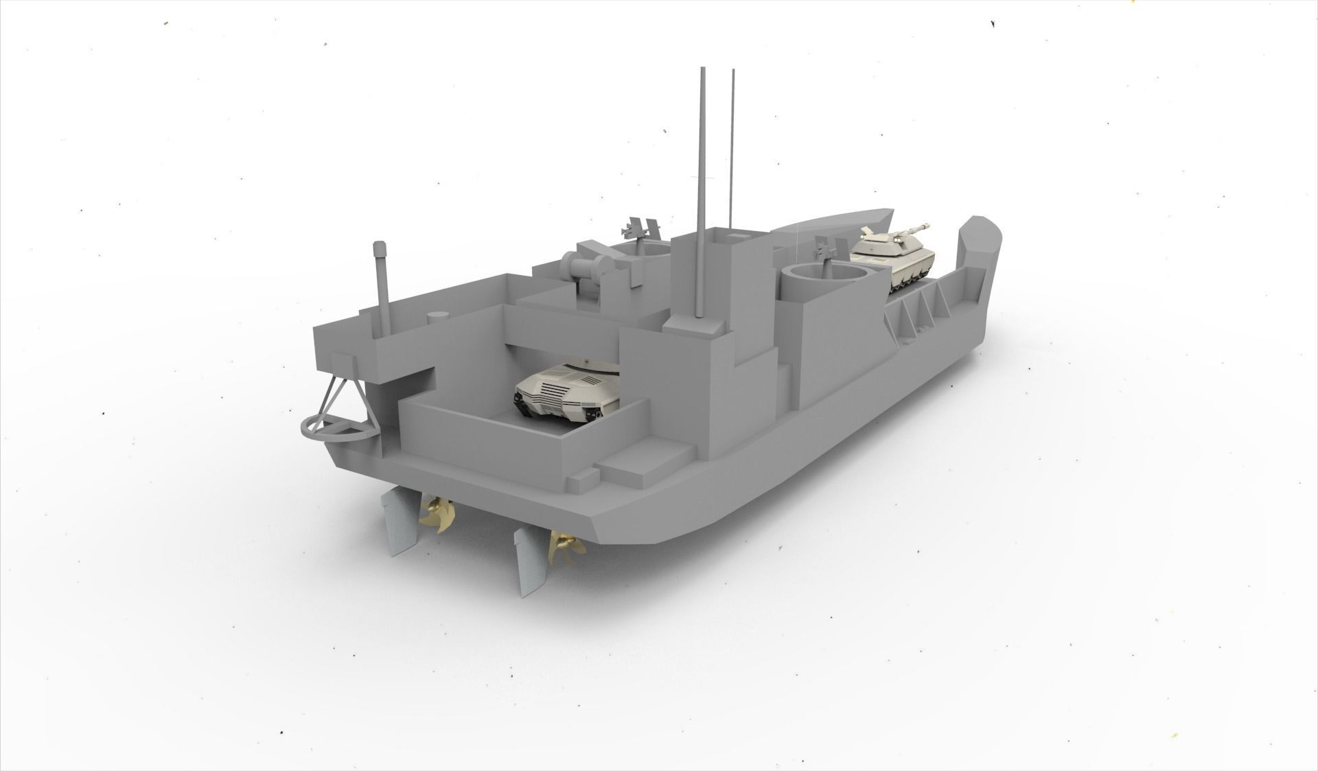 Landing Ship tank 3D model_9