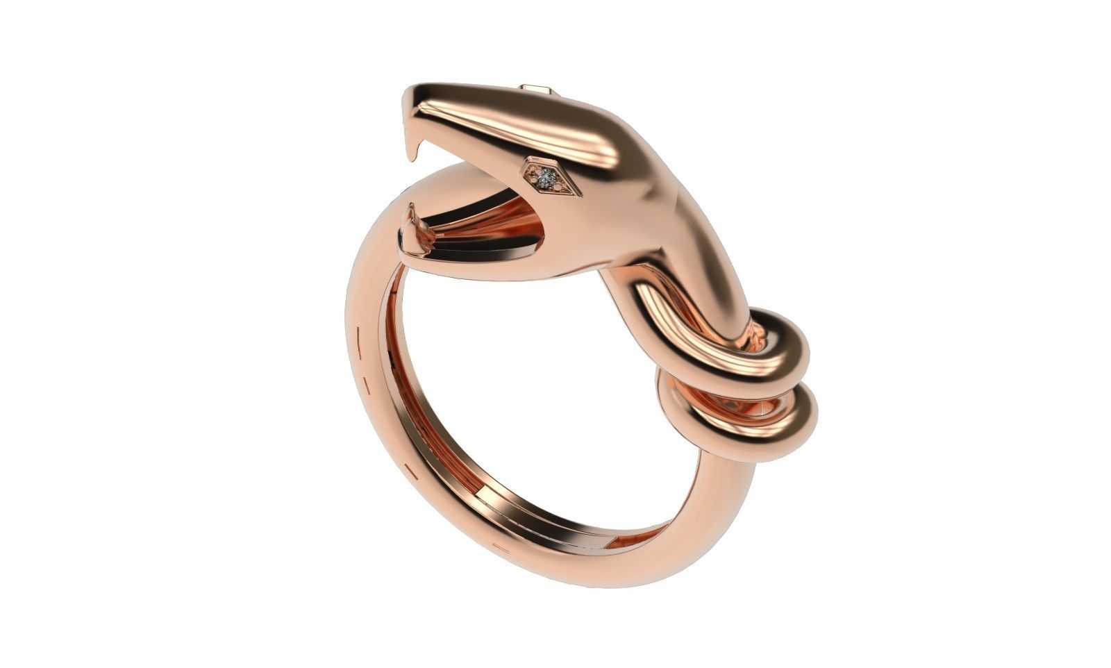 Gold ring snake printable model animal jewelry 3dm stl files 3D print model_2