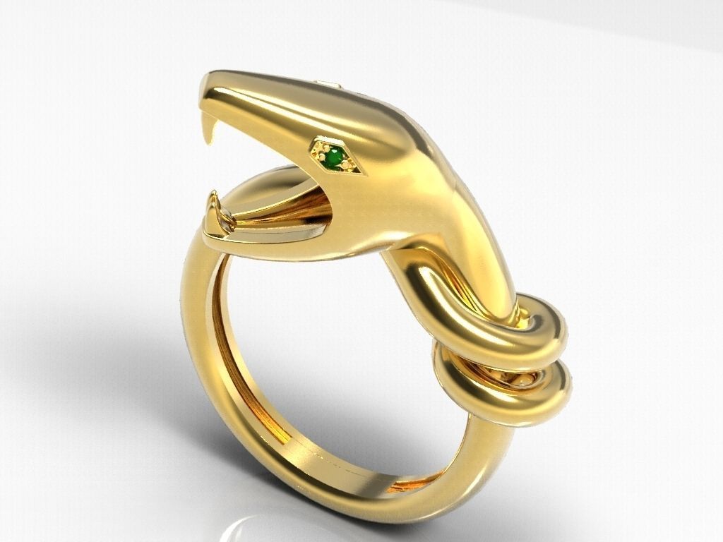 Gold ring snake printable model animal jewelry 3dm stl files 3D print model_6