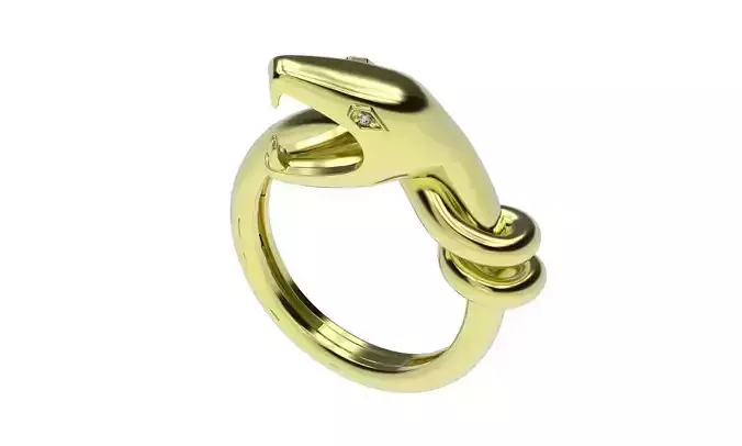 Gold ring snake printable model animal jewelry 3dm stl files 3D print model