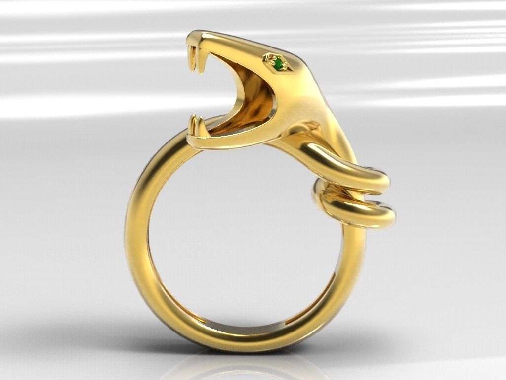 Gold ring snake printable model animal jewelry 3dm stl files 3D print model_14