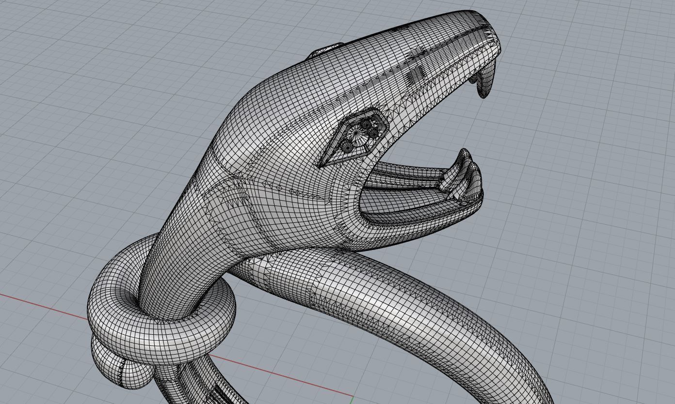 Gold ring snake printable model animal jewelry 3dm stl files 3D print model_8