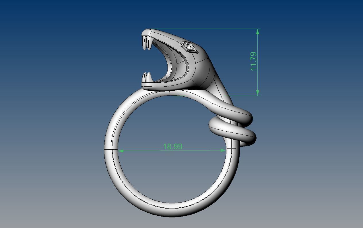 Gold ring snake printable model animal jewelry 3dm stl files 3D print model_11