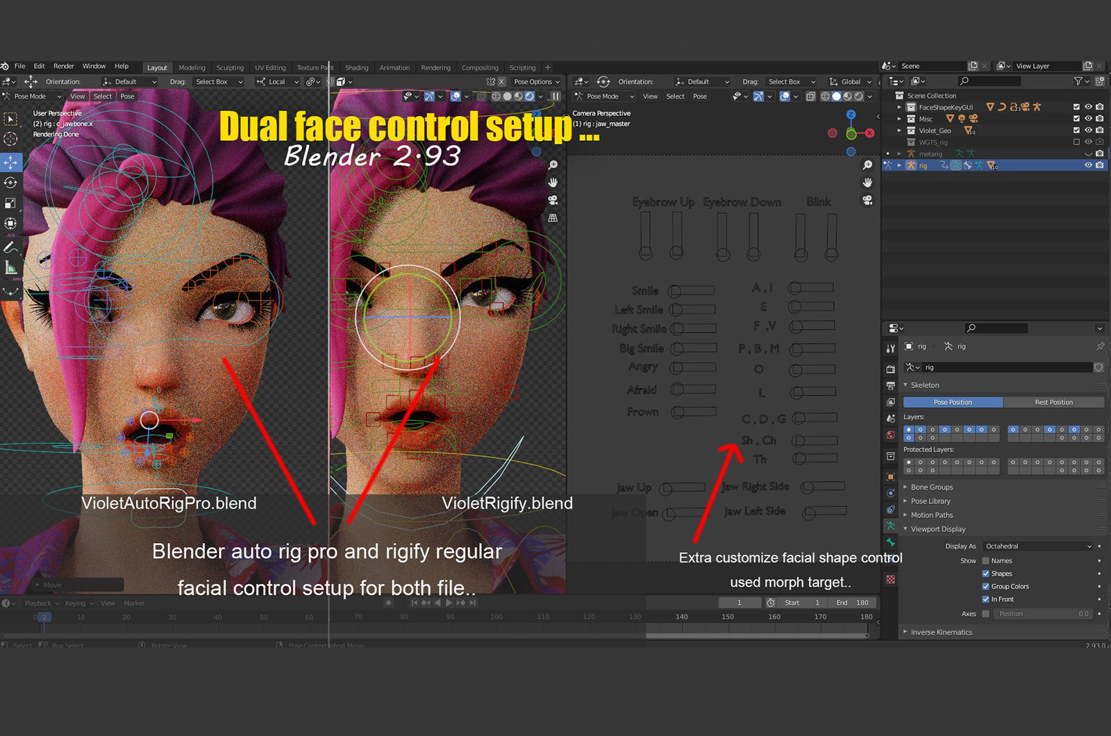 Violet cartoon girl V4  Low-poly 3D model_26