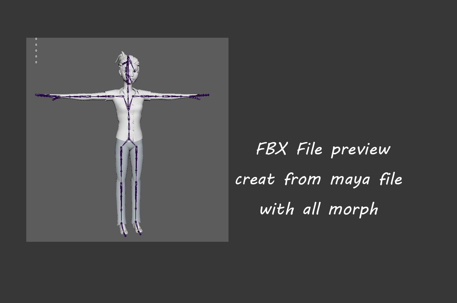 Violet cartoon girl V4  Low-poly 3D model_24