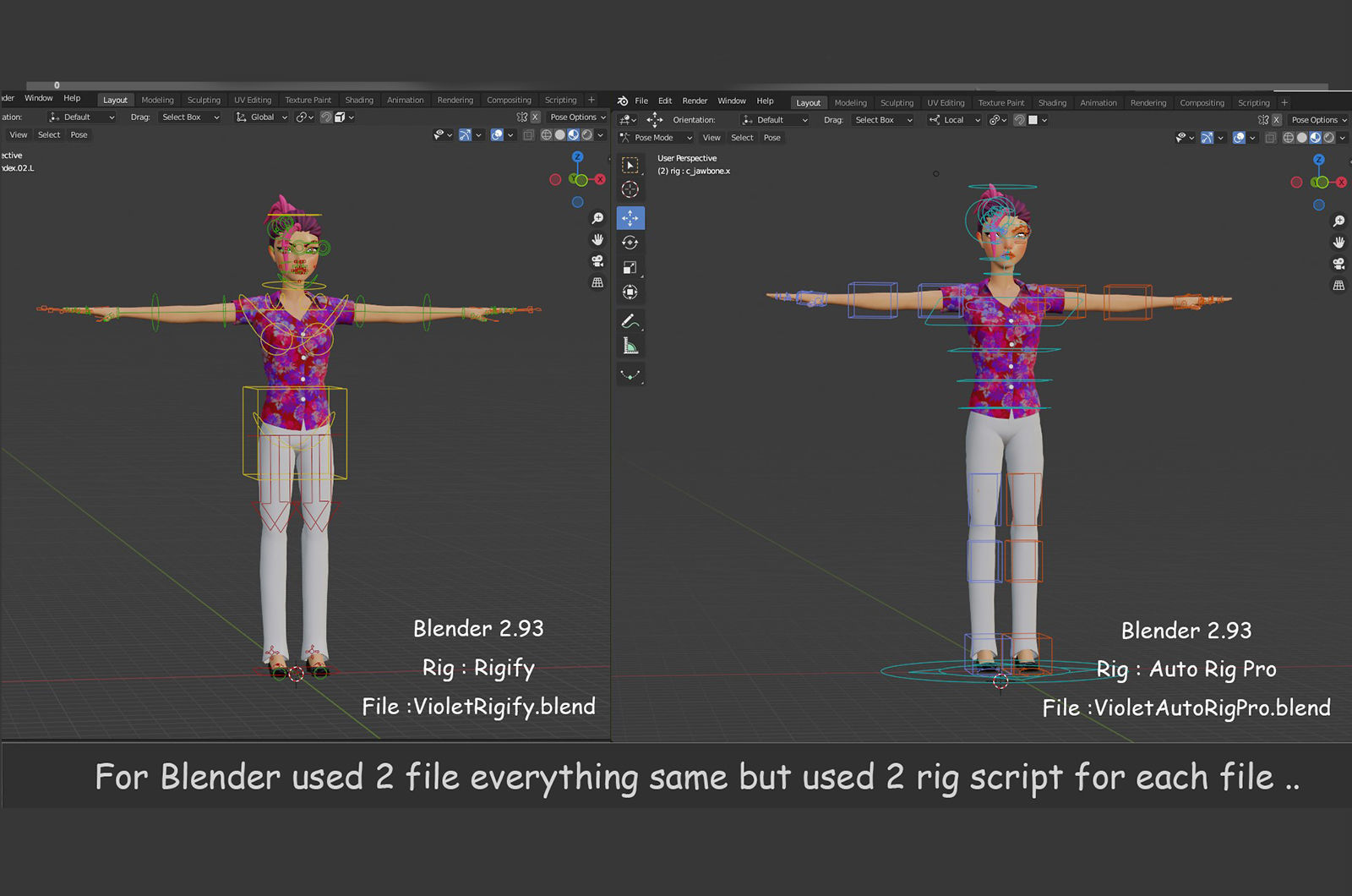 Violet cartoon girl V4  Low-poly 3D model_25