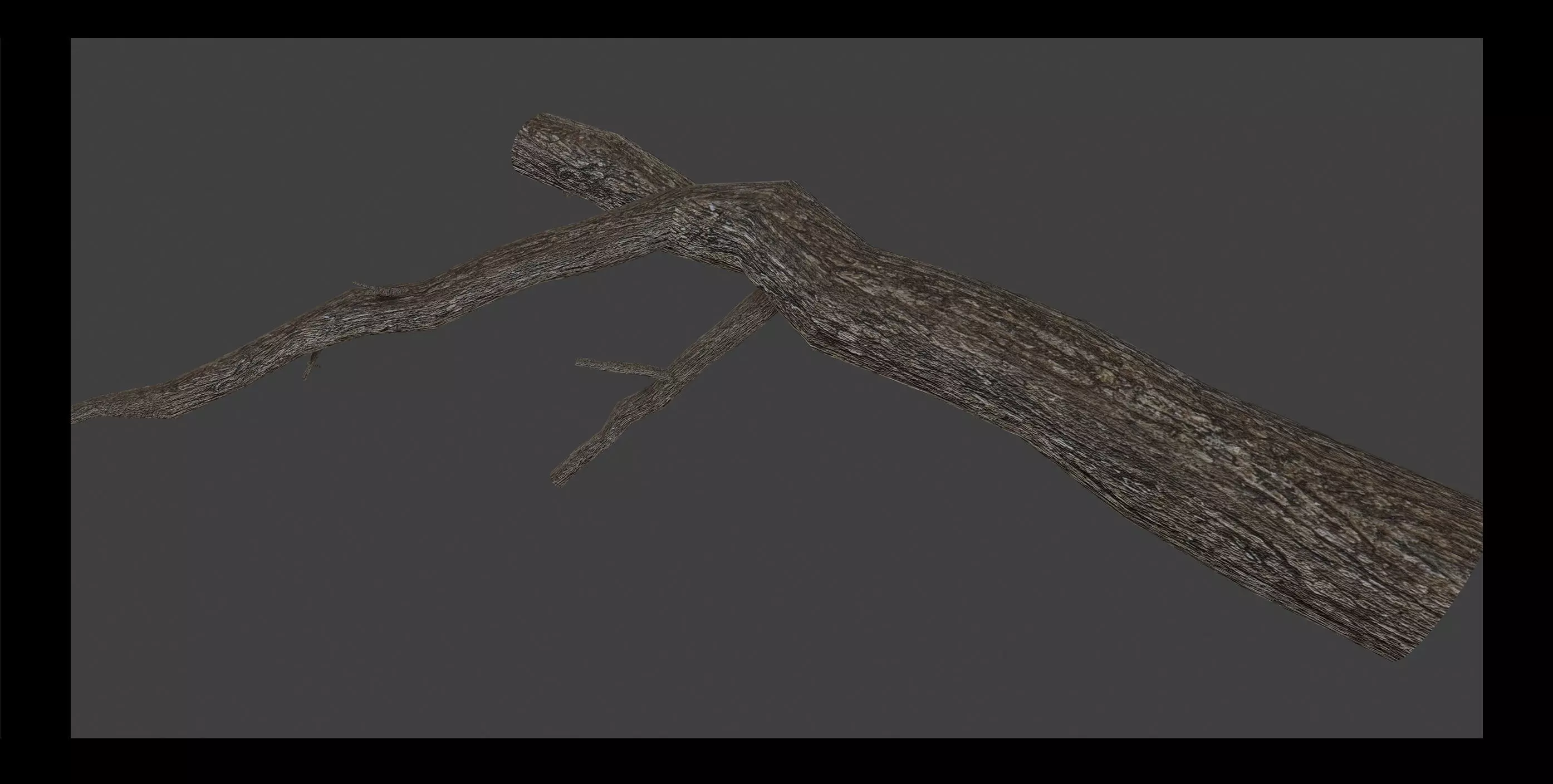 low poly tree branch Free 3D model_0