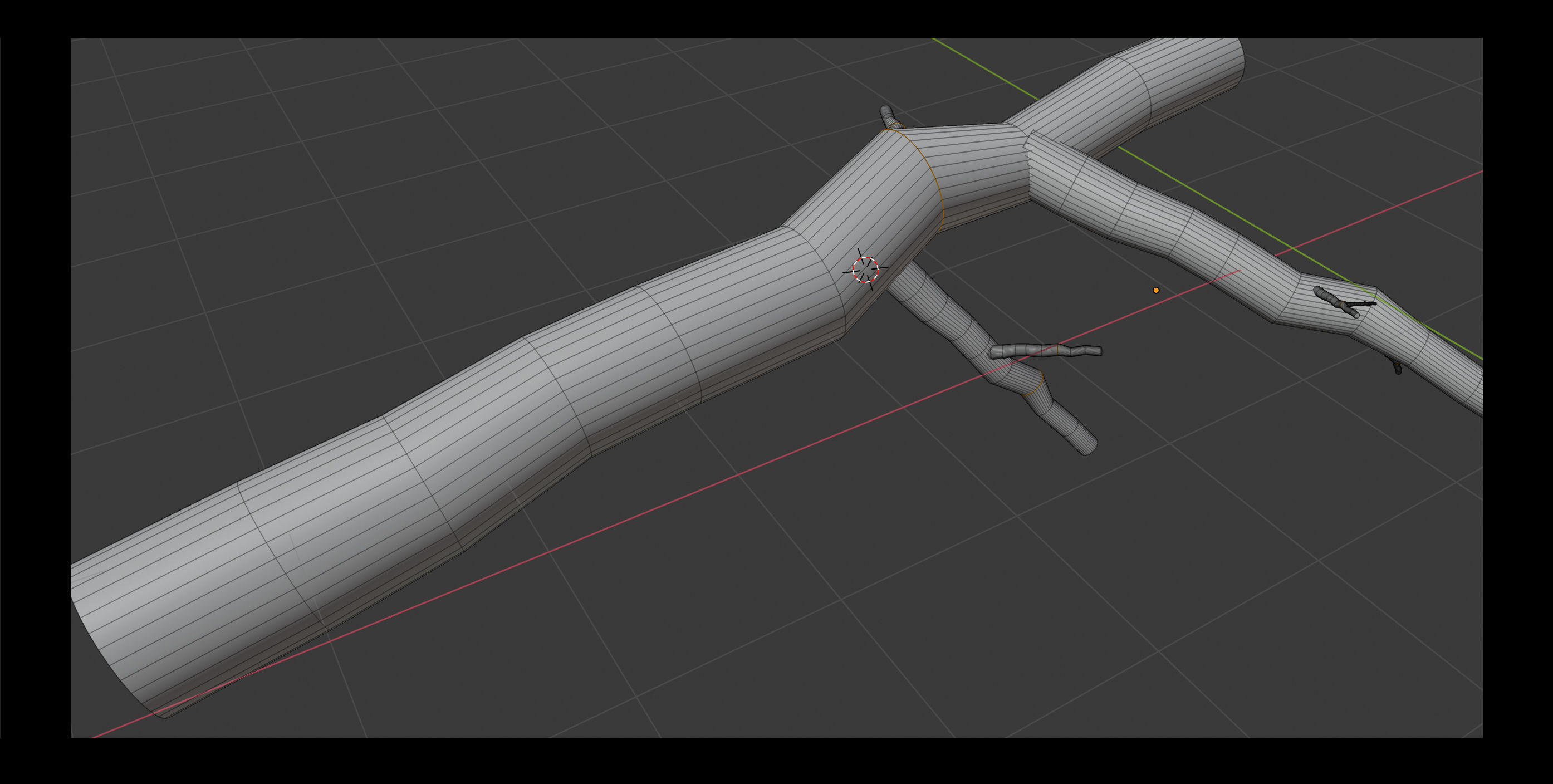 low poly tree branch Free 3D model_1