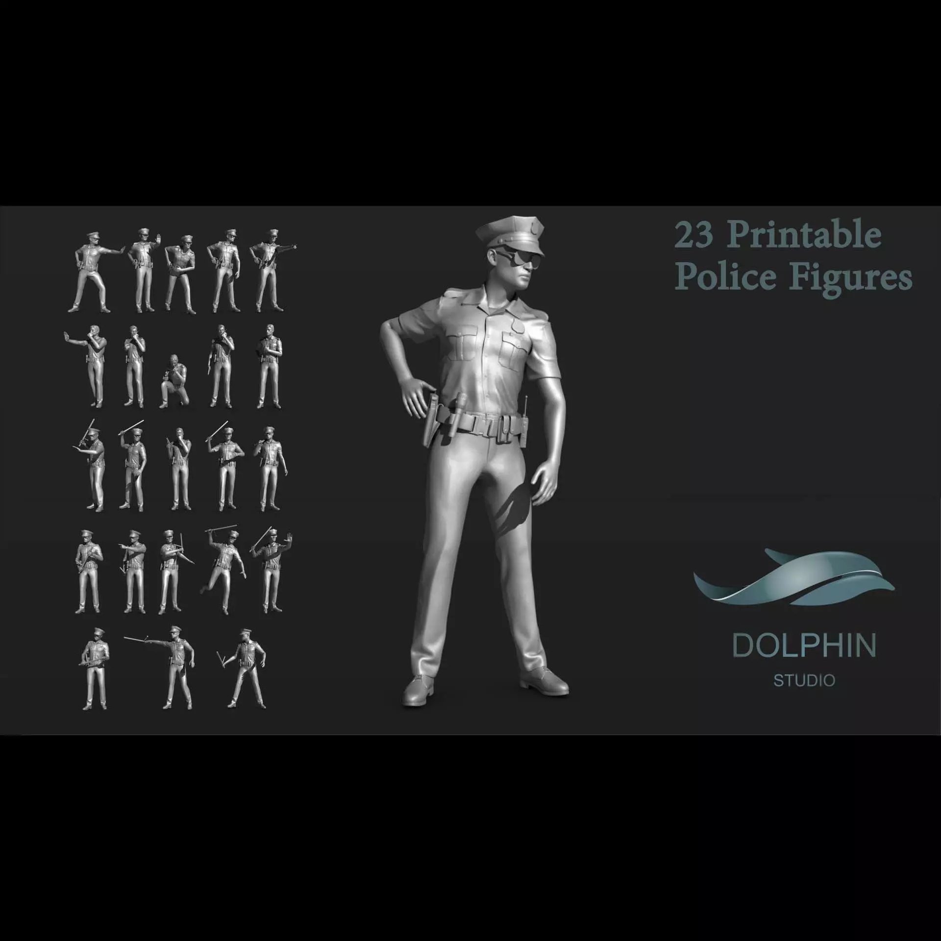 23 Police Figure Set 02 3D print model