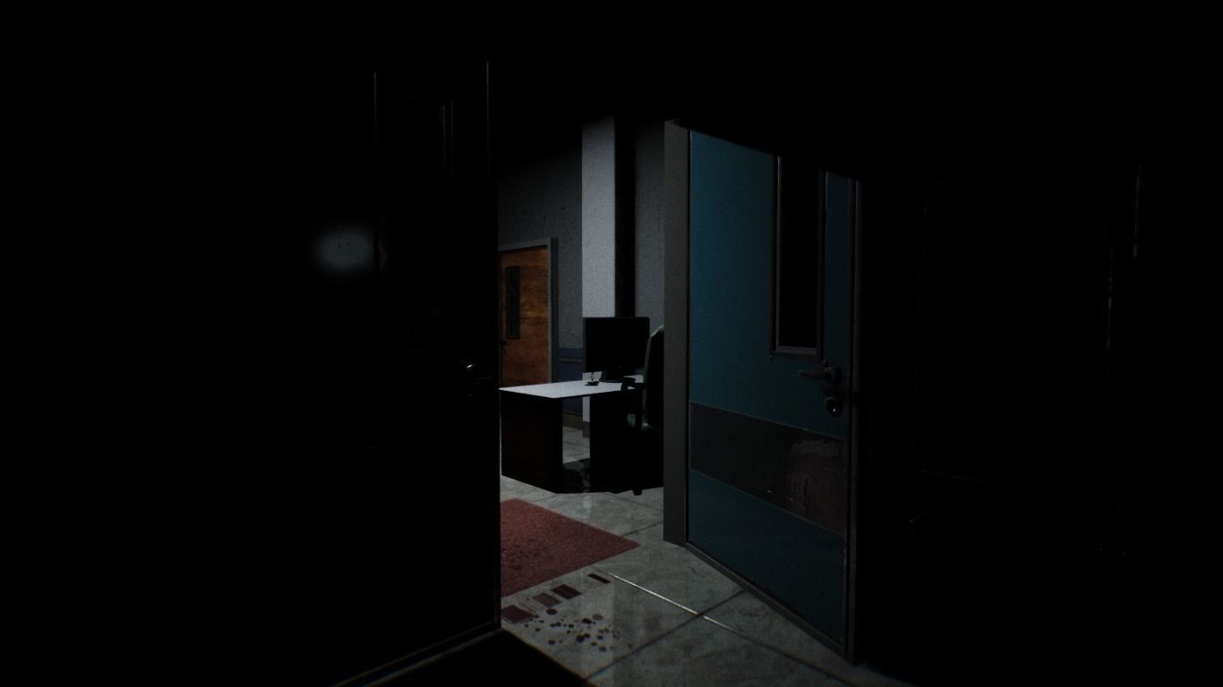 Metal Door single and double door with glass Low-poly 3D model_5