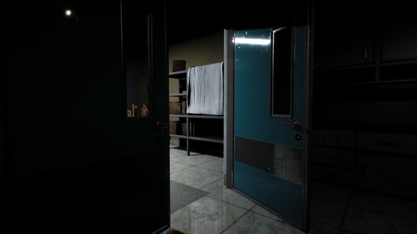 Metal Door single and double door with glass Low-poly 3D model_3