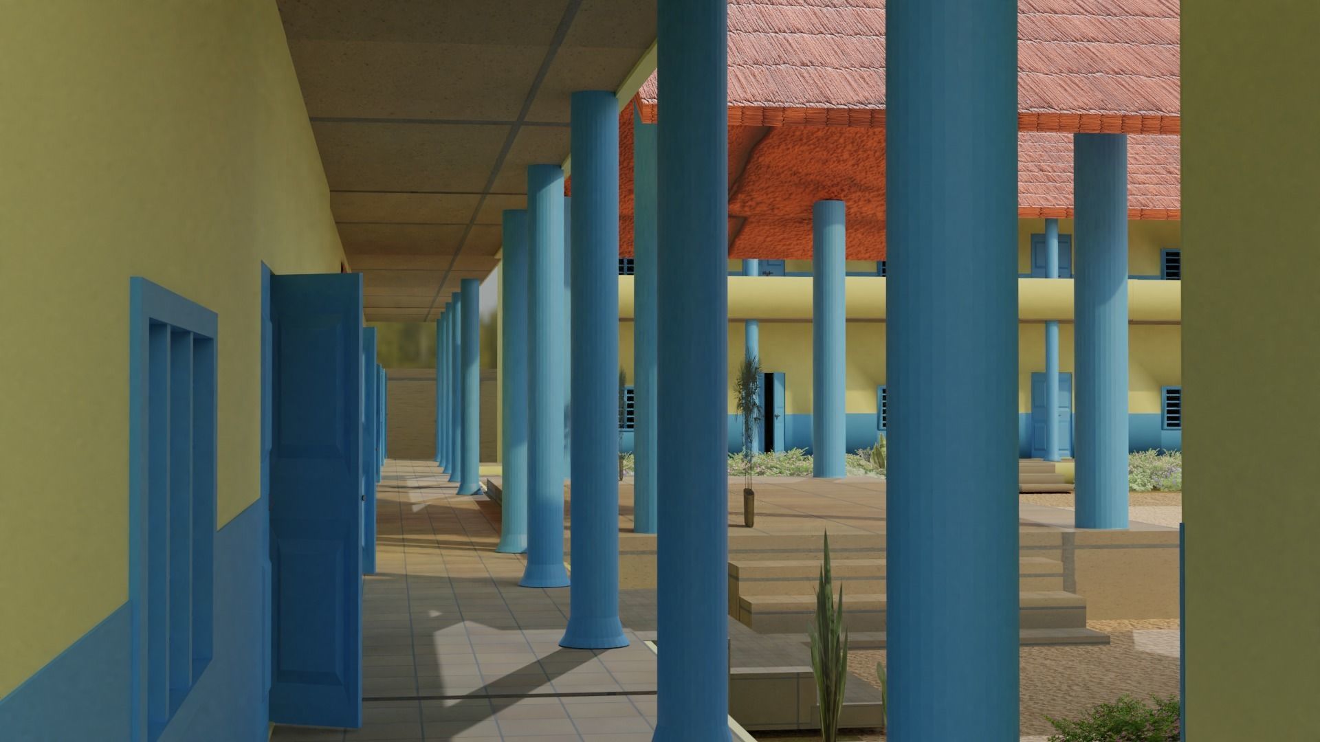 government school model Free 3D model_7