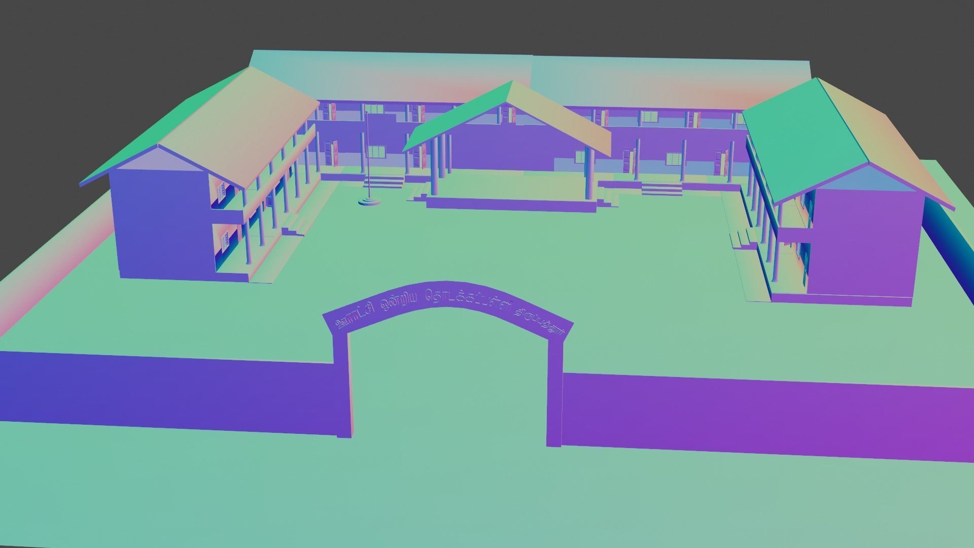 government school model Free 3D model_9