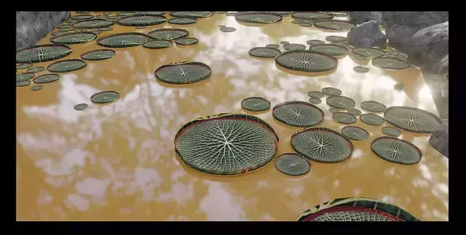 low poly lily pad  Free low-poly 3D model