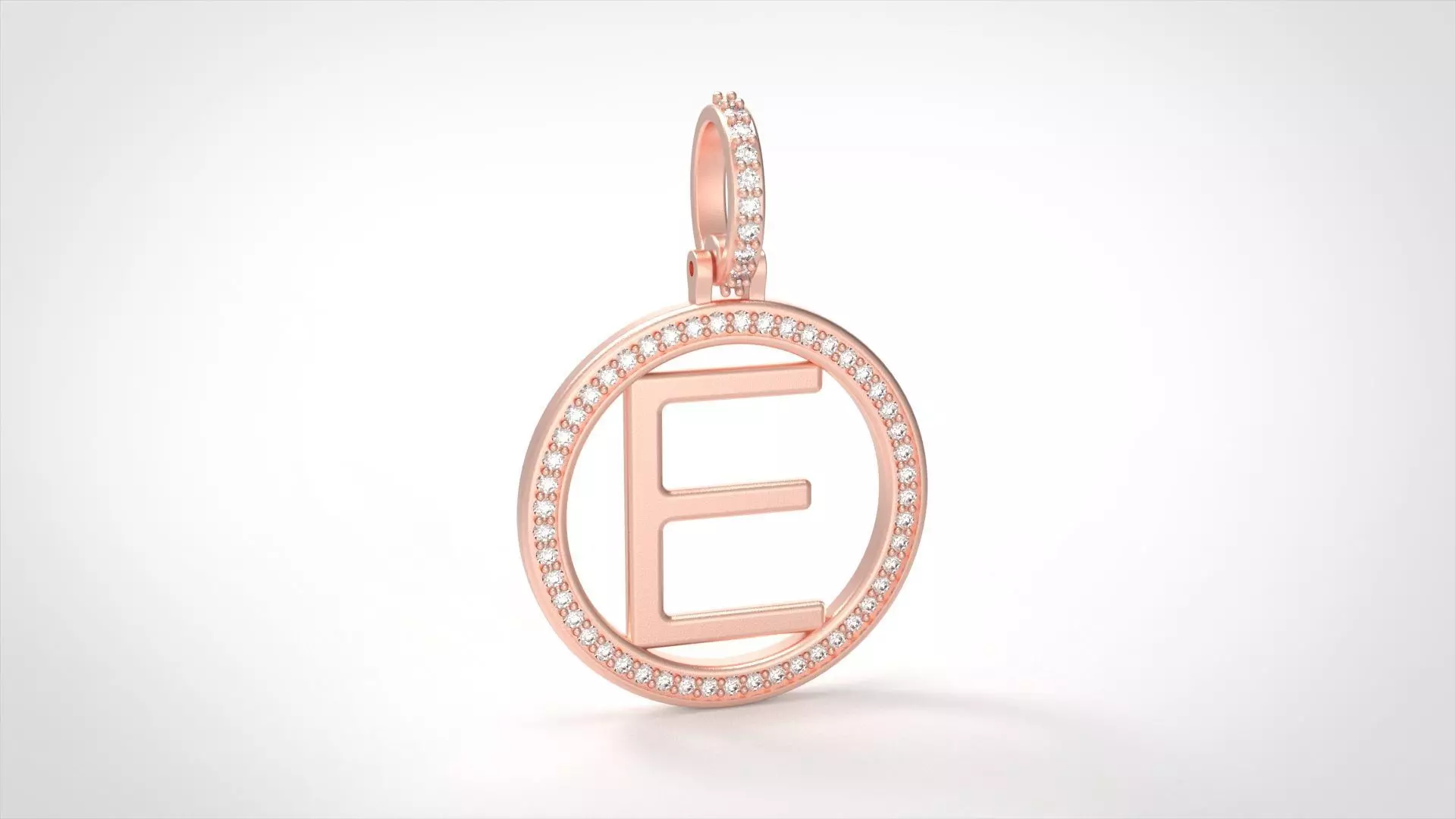 Model 474 Alphabets Necklace The Letter E Circle Diamond 3D print model