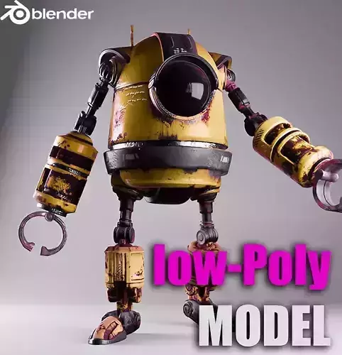 Robot from video game borderlands Free low-poly 3D model