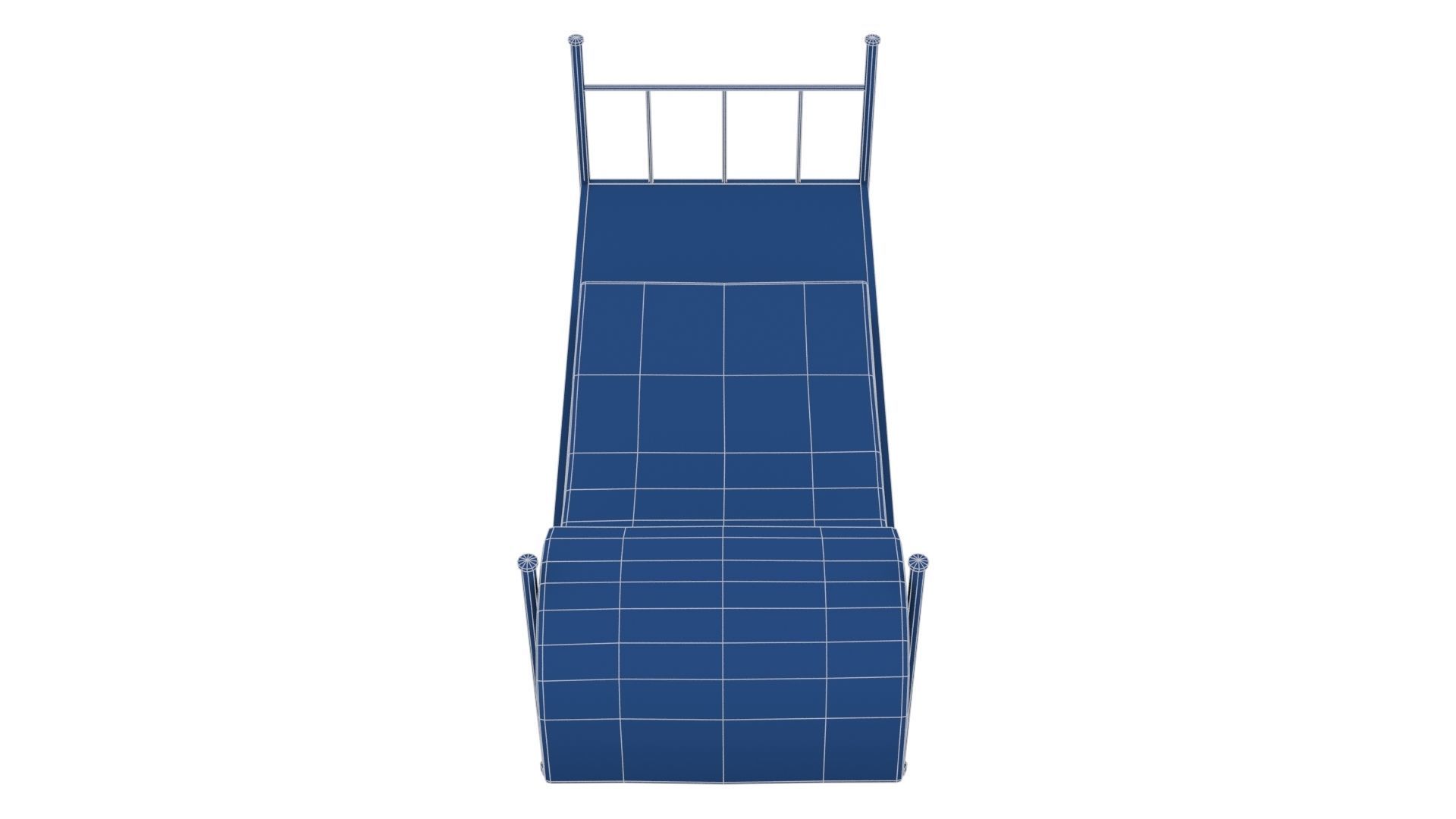 Old Dirty Single Bed 2 Low-poly 3D model_25