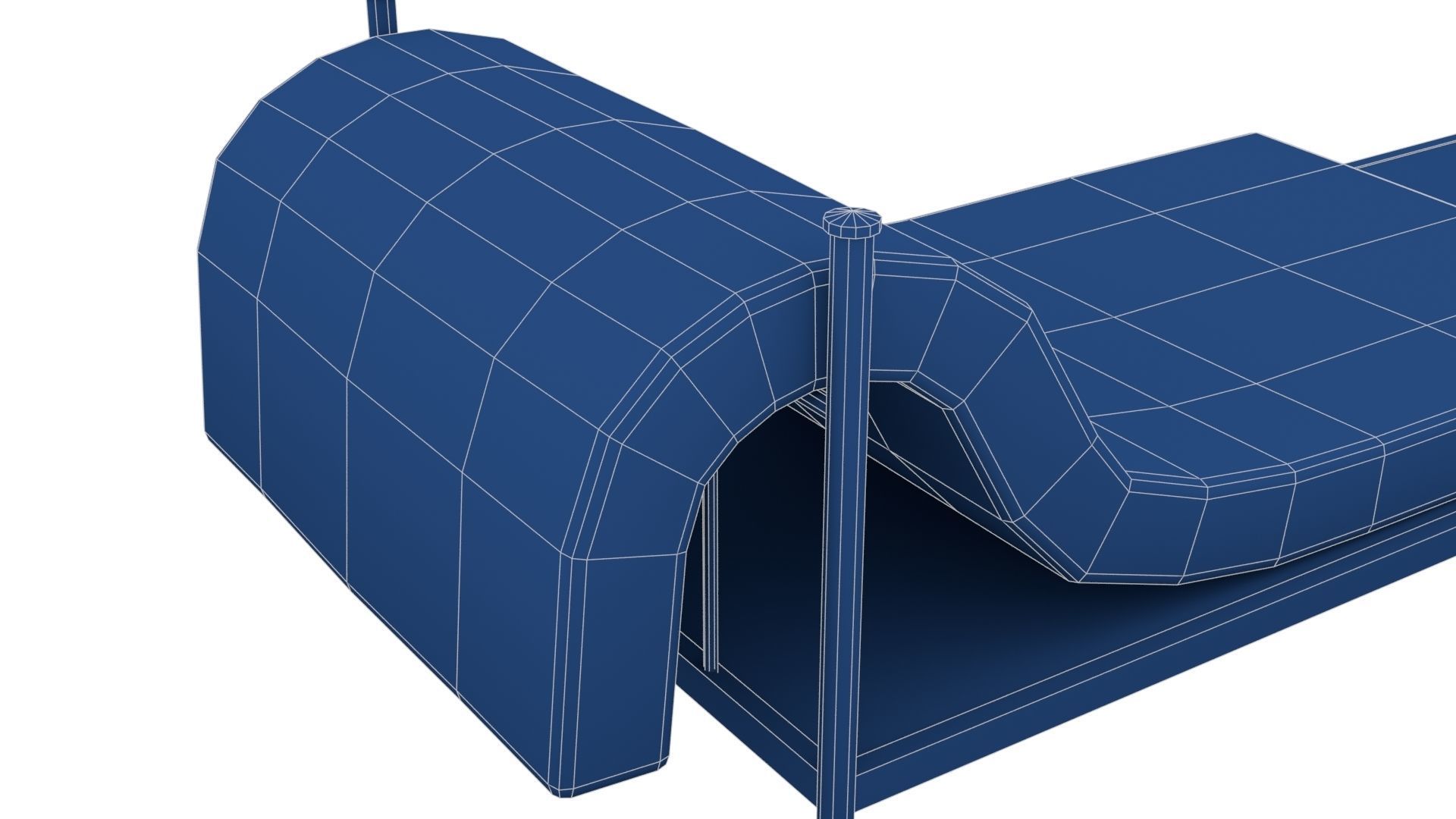 Old Dirty Single Bed 2 Low-poly 3D model_29