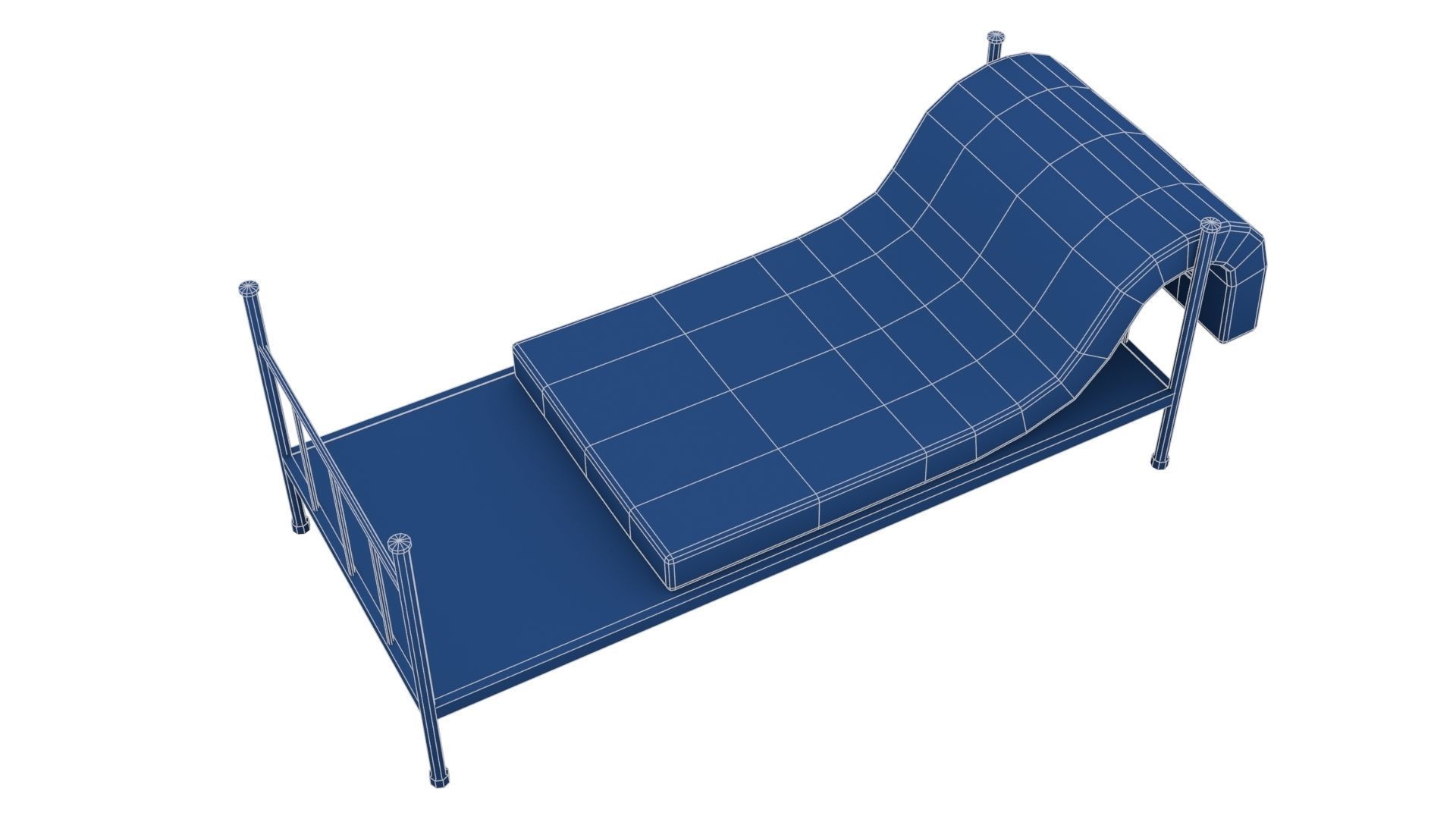 Old Dirty Single Bed 2 Low-poly 3D model_22