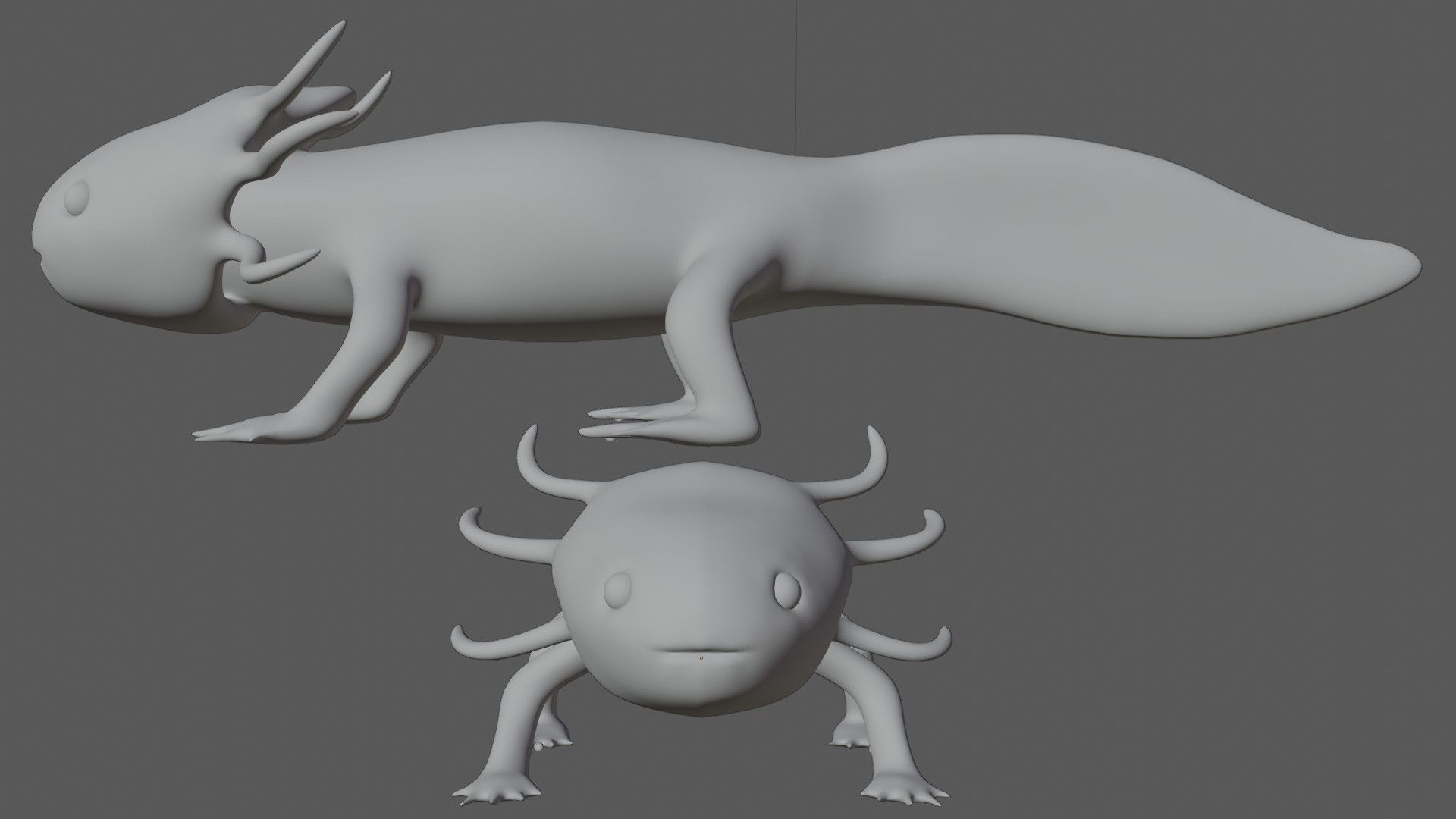 Axolotl arachnid creature Low-poly 3D model_7