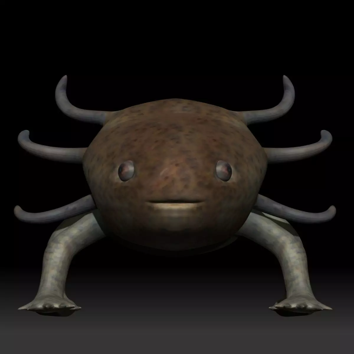 Axolotl arachnid creature Low-poly 3D model_0