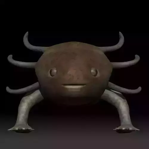 Axolotl arachnid creature Low-poly 3D model