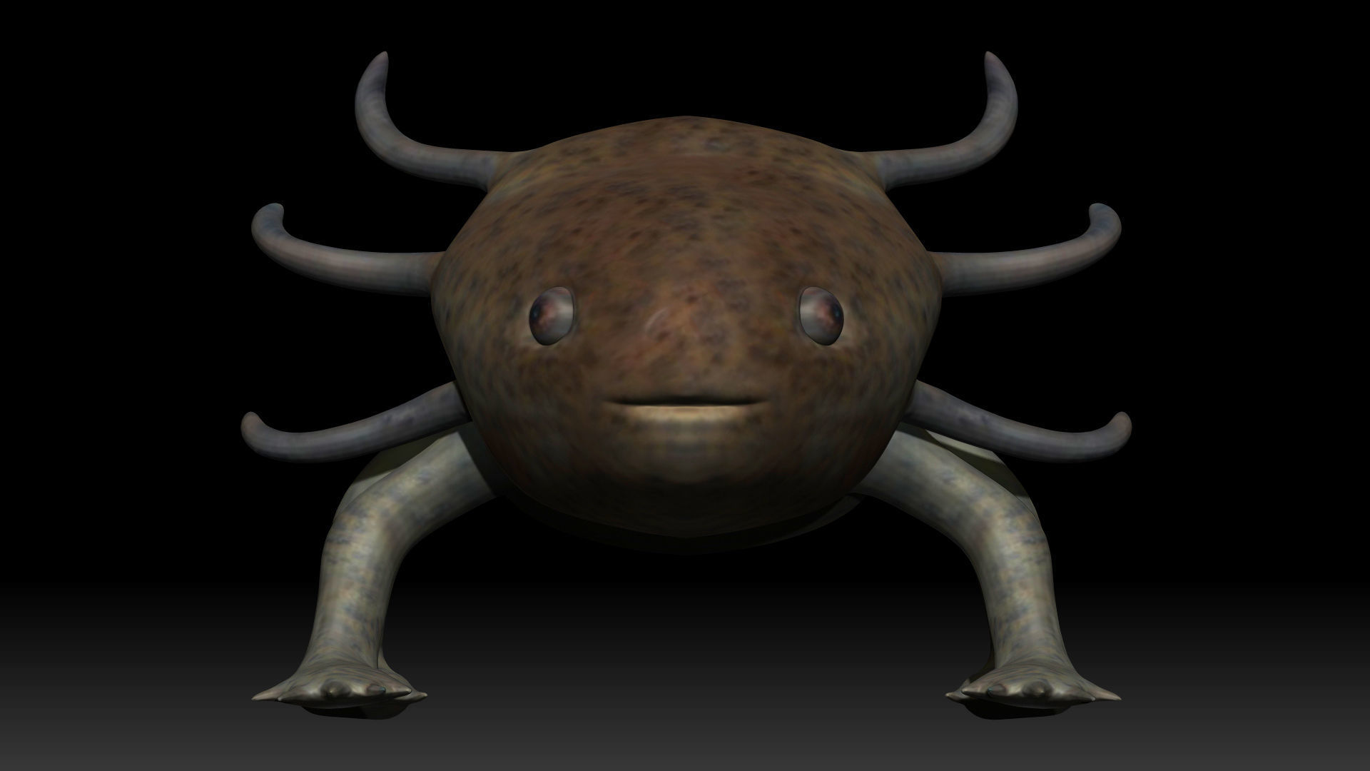 Axolotl arachnid creature Low-poly 3D model_3