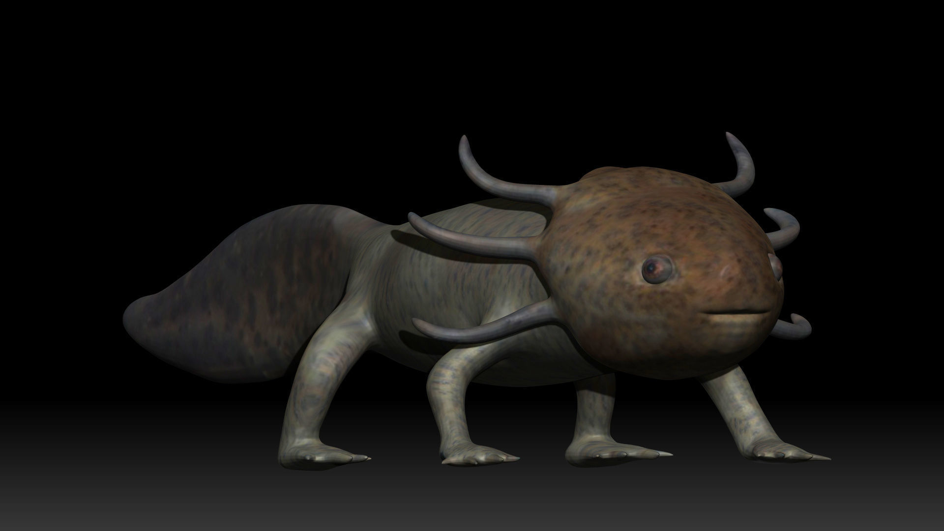 Axolotl arachnid creature Low-poly 3D model_4