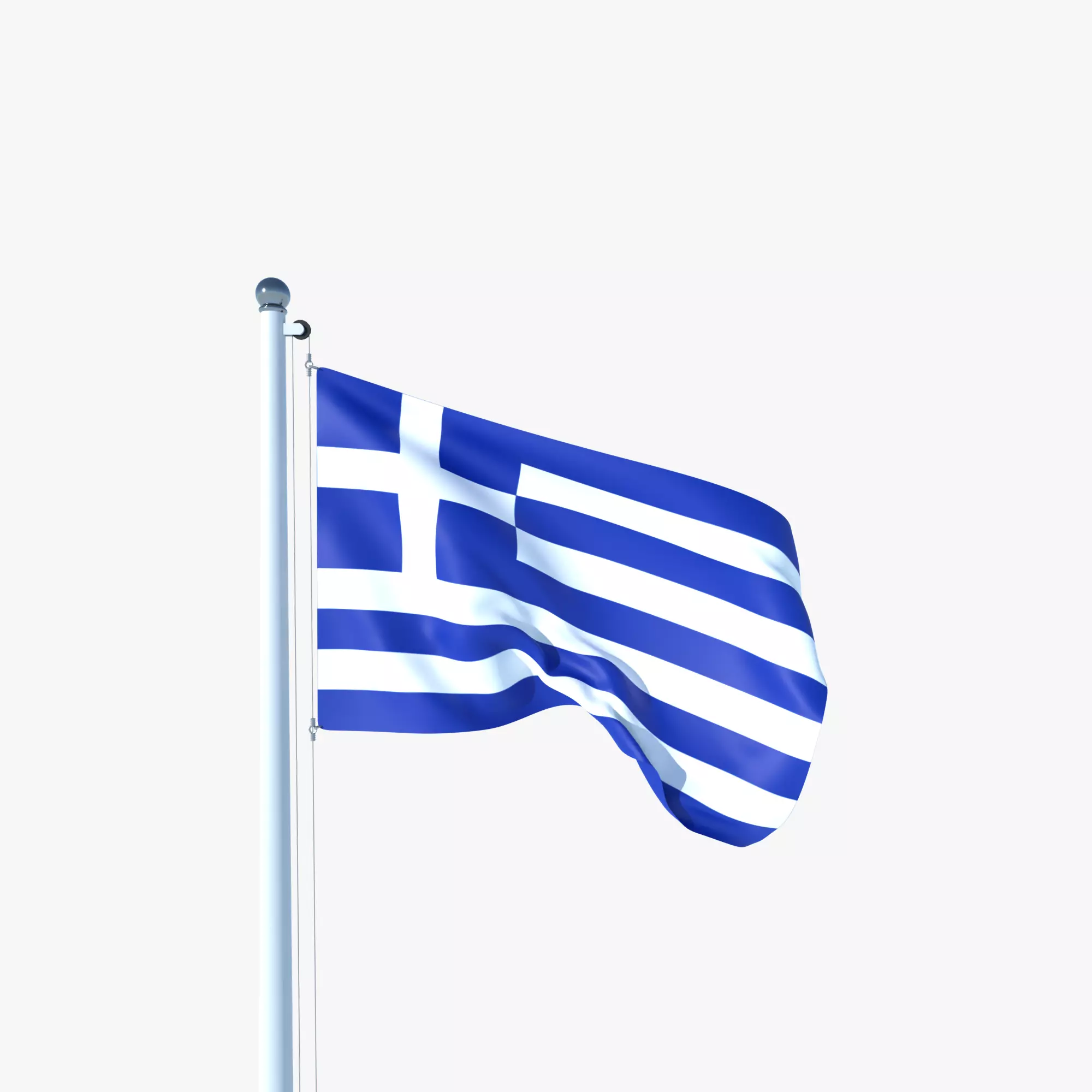 Animated Flag of Greece Low-poly 3D model_0