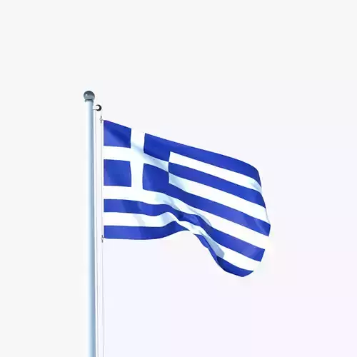 Animated Flag of Greece Low-poly 3D model
