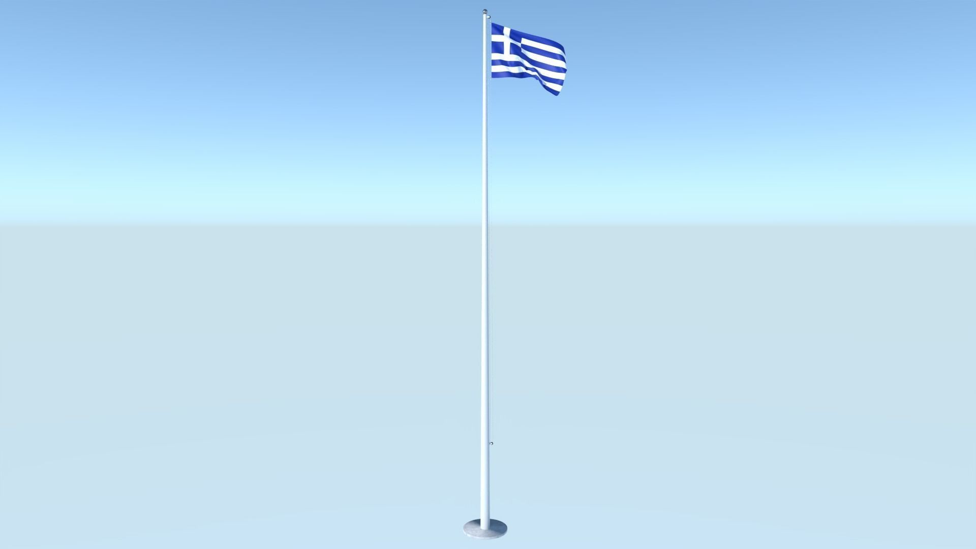 Animated Flag of Greece Low-poly 3D model_5