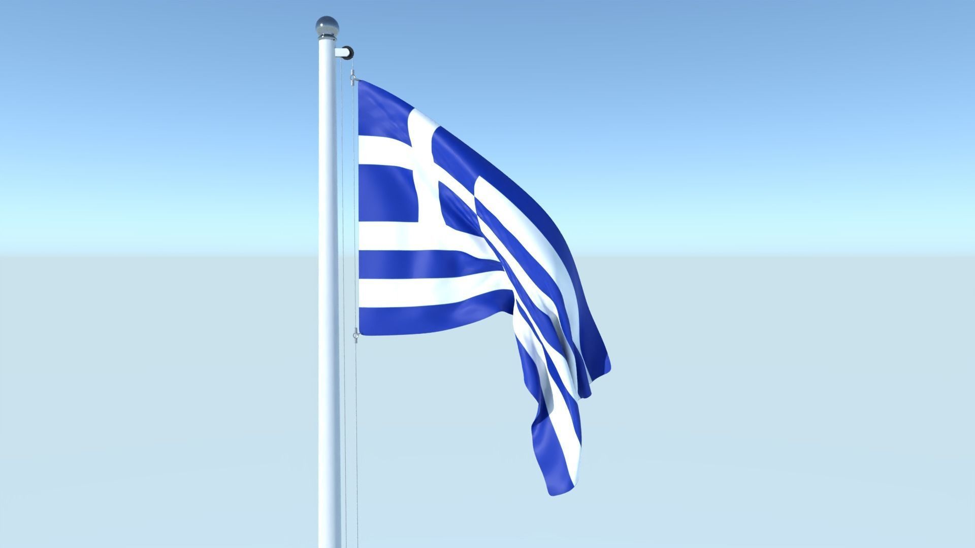 Animated Flag of Greece Low-poly 3D model_2
