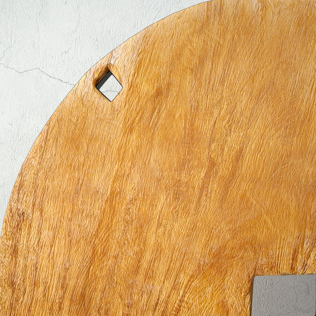 Wood Modern Sculpture with an Arcaic Wooden Wheel 3D model_5