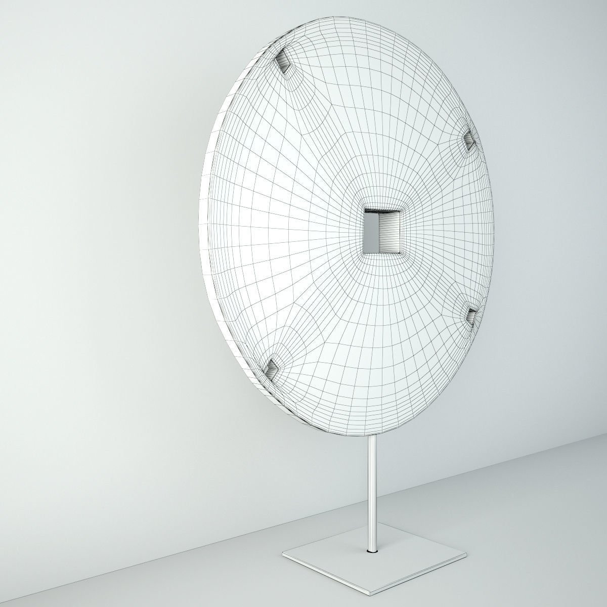 Wood Modern Sculpture with an Arcaic Wooden Wheel 3D model_4