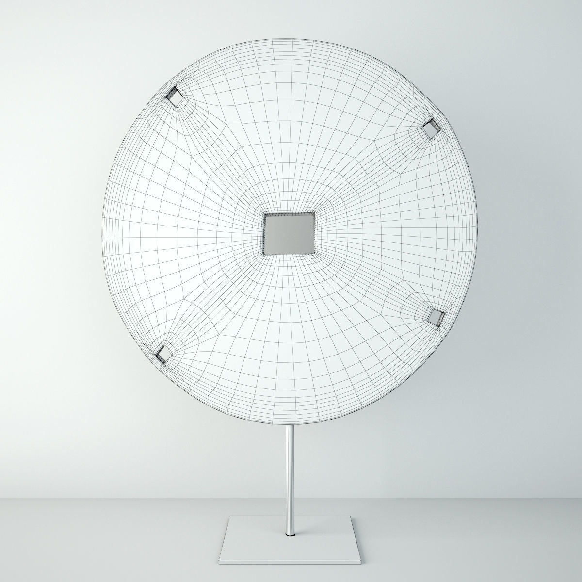 Wood Modern Sculpture with an Arcaic Wooden Wheel 3D model_2