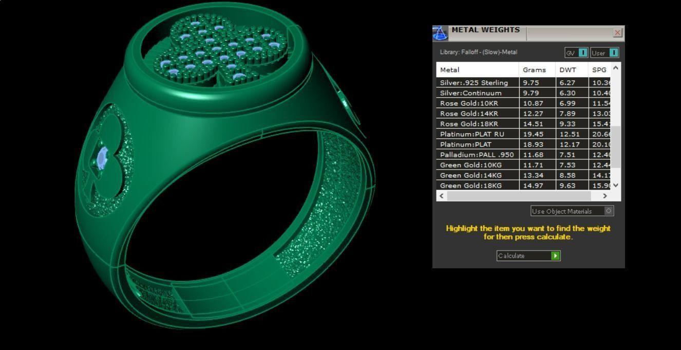 Clubs card ring 3D print model_11