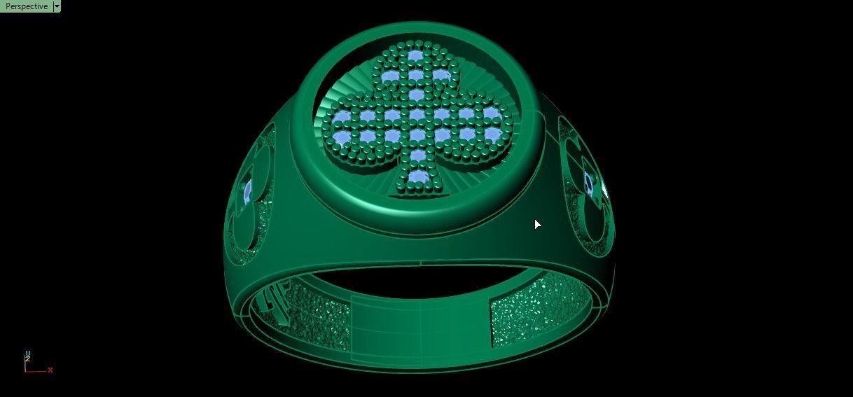 Clubs card ring 3D print model_12
