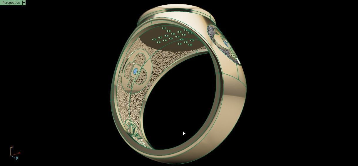 Clubs card ring 3D print model_7