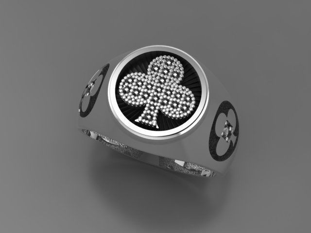 Clubs card ring 3D print model_19