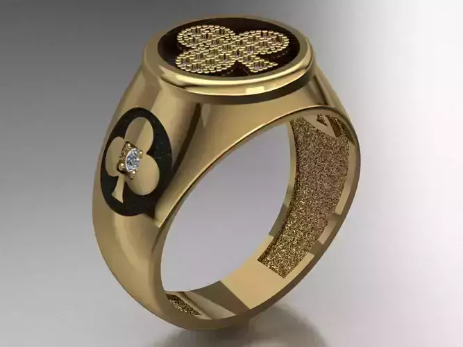 Clubs card ring 3D print model Clubs card ring 3D print model