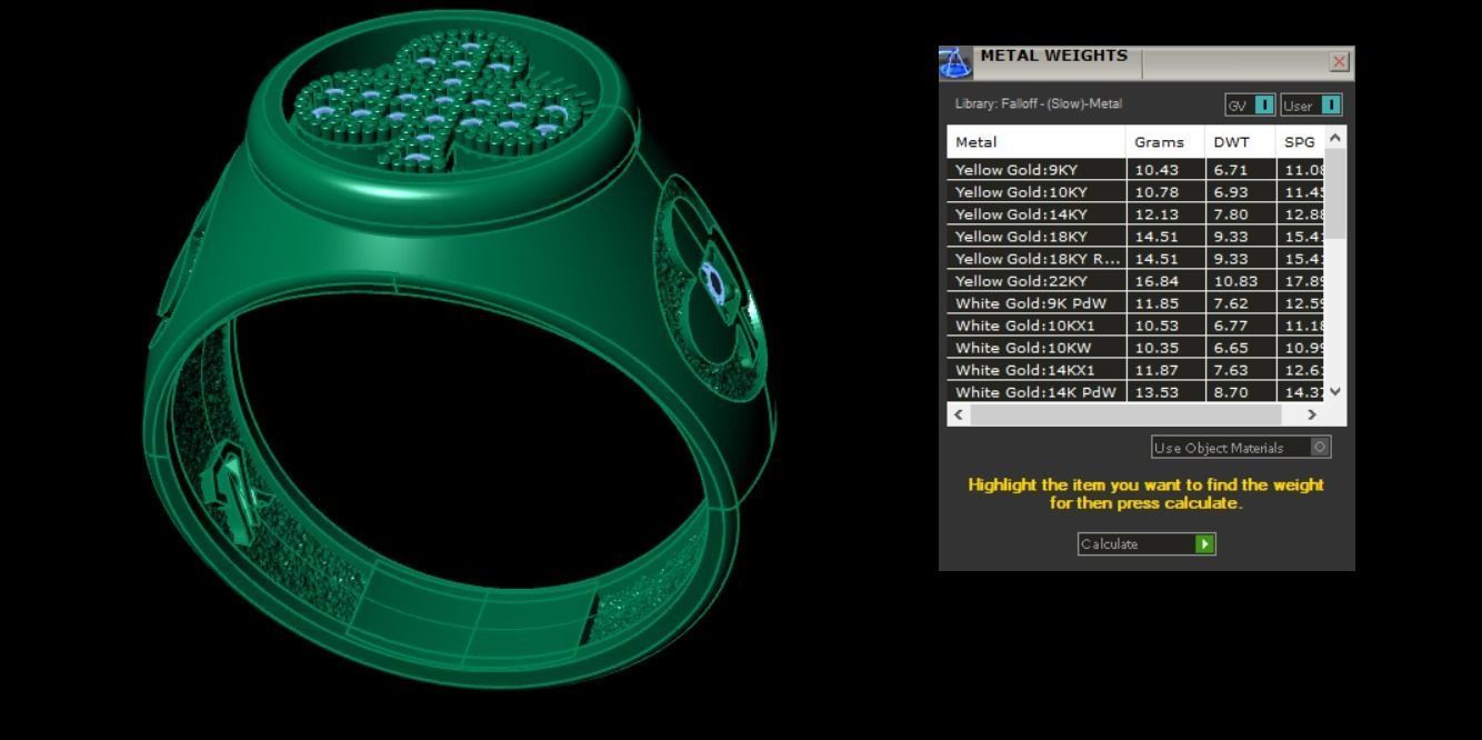 Clubs card ring 3D print model_10