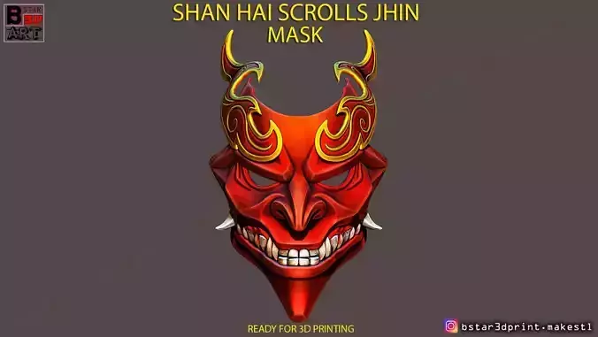 Shan Hai Scrolls Jhin Mask - Jhin God - League Of Legends 